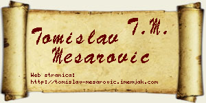Tomislav Mesarović vizit kartica